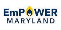 EmPOWER Maryland logo in blue and gold with a lightbulb inside the “O”