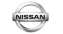 Nissan logo: silver circle with 