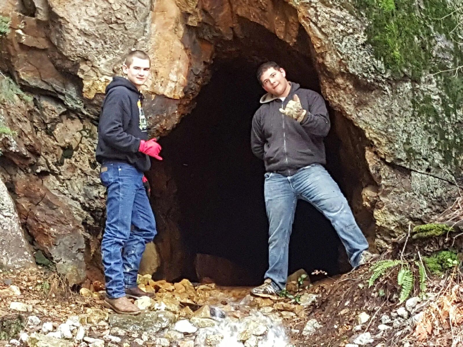 Men on cave