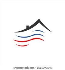 A graphic of a roof and waves coming out of it