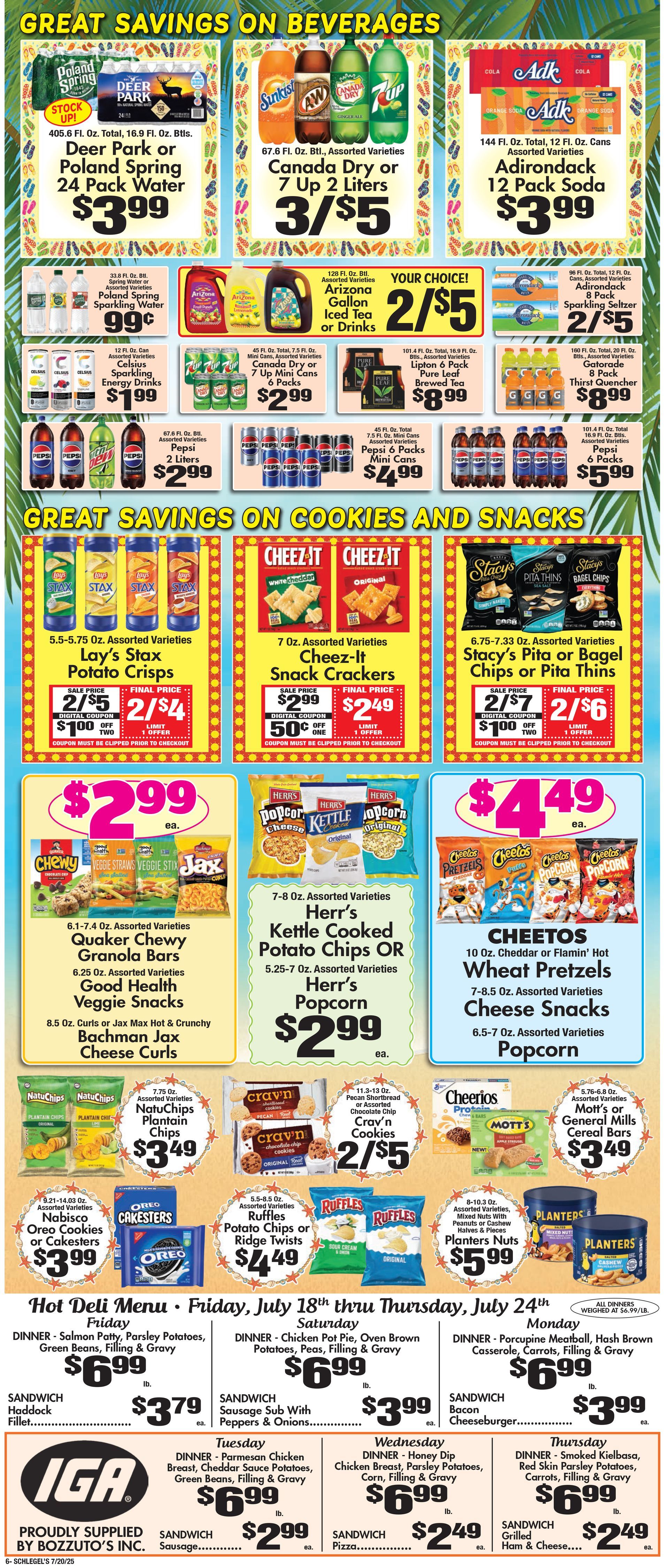 A flyer for a grocery store shows a variety of products for sale.