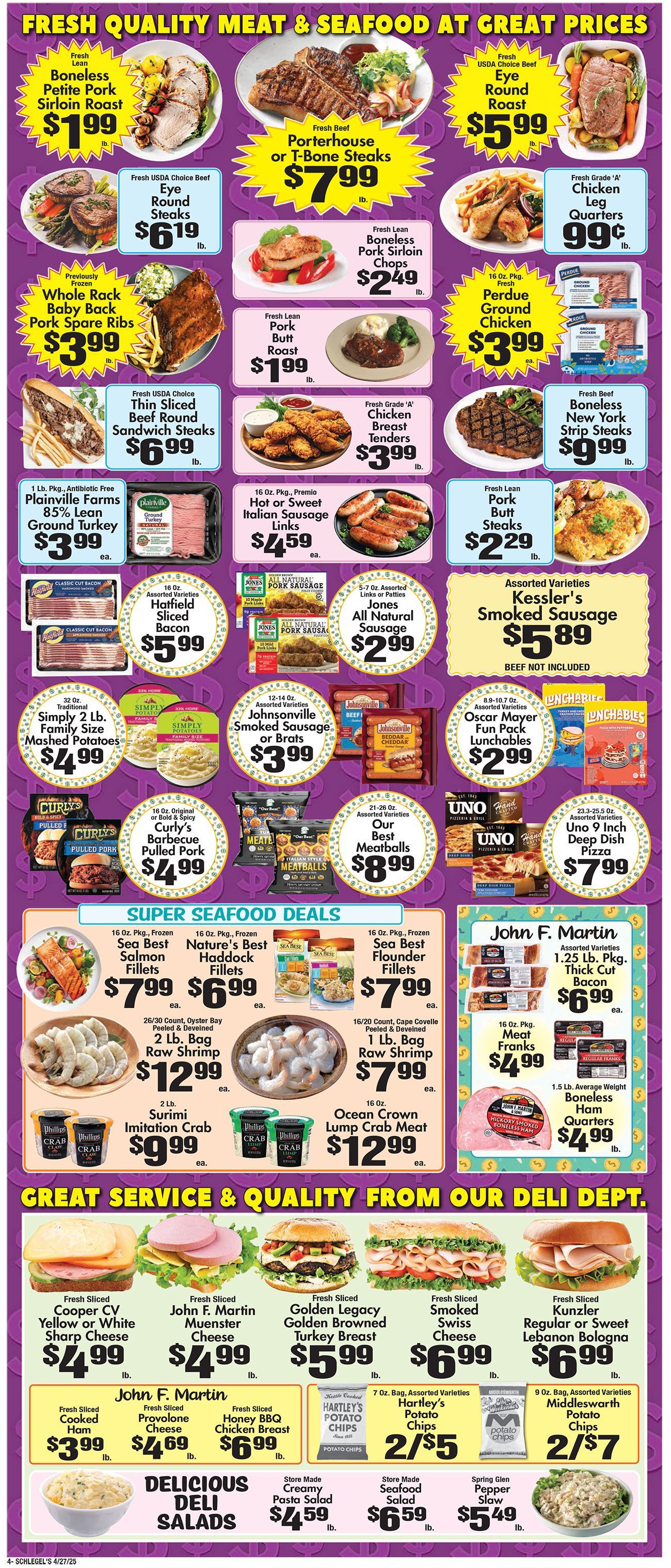 A flyer for a grocery store with a lot of food on it
