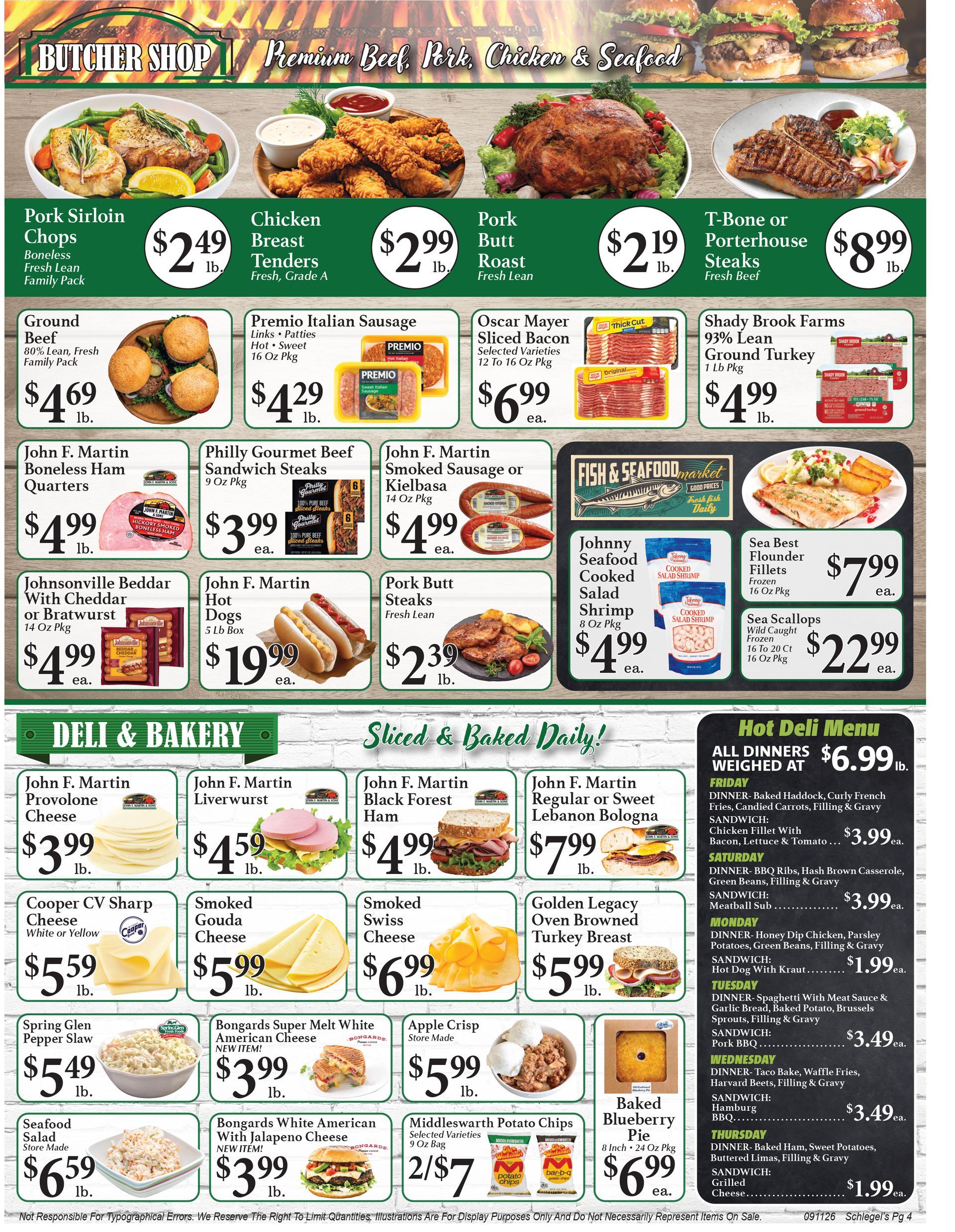 Grocery store weekly ad with produce, meat, and sale prices in a colorful flyer layout