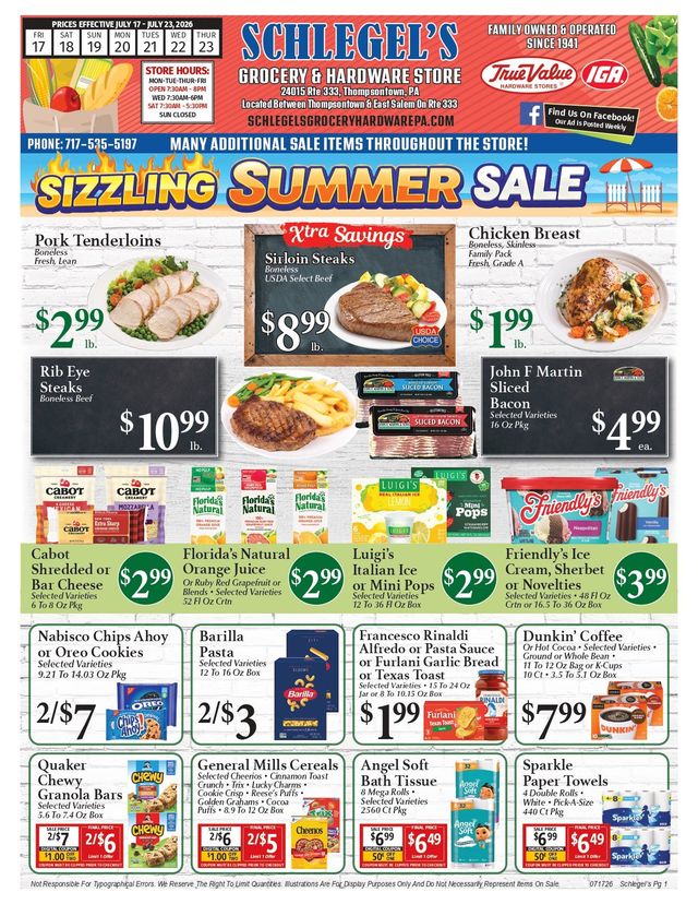 ■■ WEEKLY SALE■■ Weekly Specials | Schlegel's Grocery & Hardware