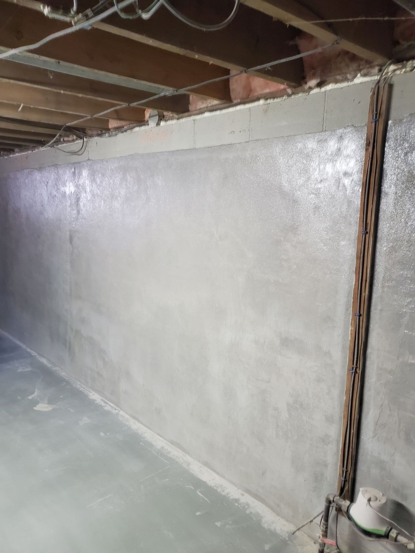 waterproofed basement wall