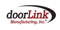 DoorLink Manufacturing, Inc. logo in black and red text with a black swoosh
