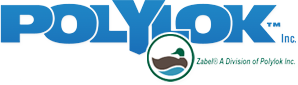 Logo for PolyLok Inc., blue text, a duck graphic inside a green circle, and the tagline