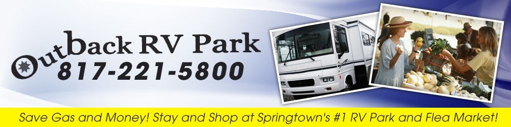 RV Parking Area Springtown, TX - Outback RV Park