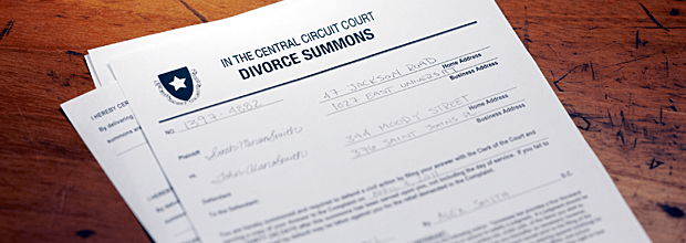 Divorce Summons papers
