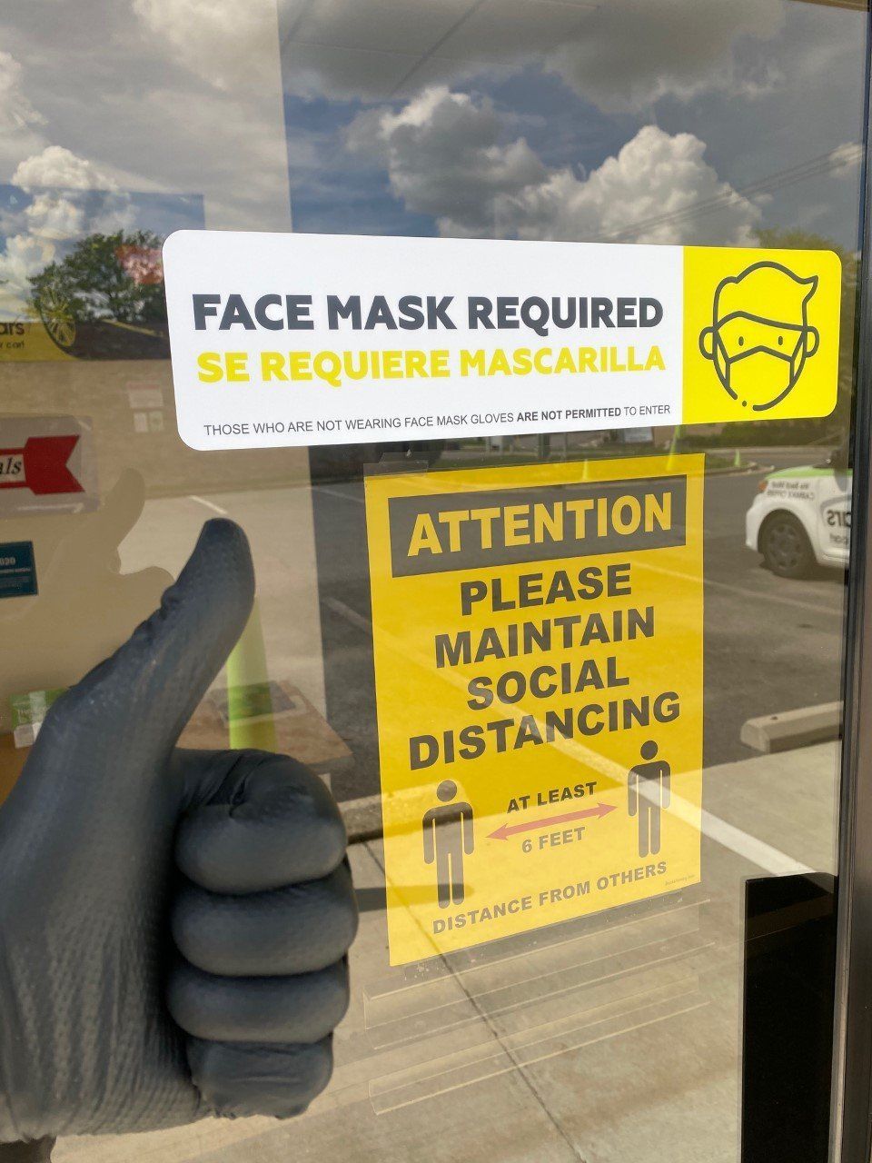 Use Face Mask and Maintain Distance Poster