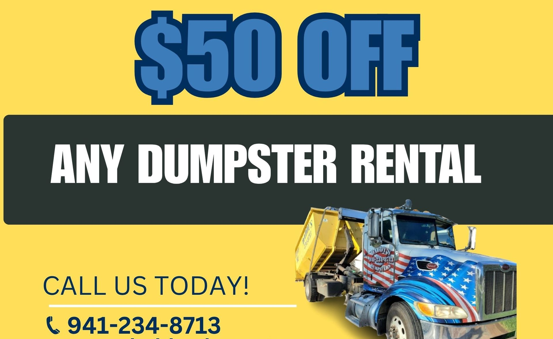 $50 Off Dumpster Rentals for Residential and Commercial Projects in Sarasota County