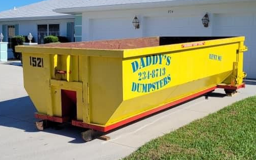 15 yard dumpster used for residential garage cleanout in Florida