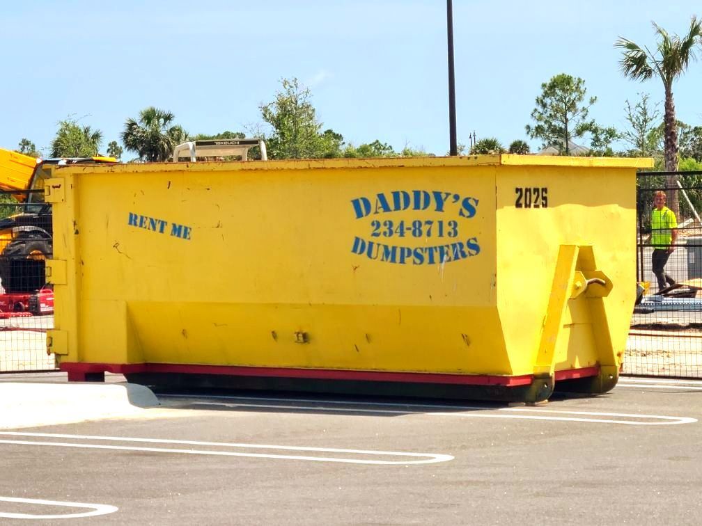 20-yard roll-off dumpster from Daddy’s Dumpsters on a residential job site in Venice, Florida – idea