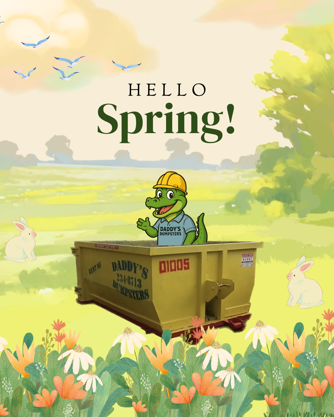 10 yard dumpster rental in driveway for spring cleaning project in Southwest Florida