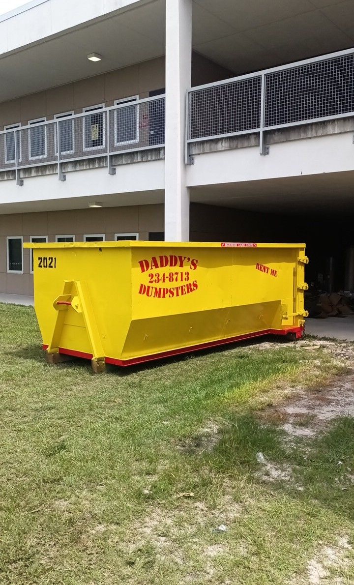 15-yard dumpster rental delivered to a residential home in Nokomis, Florida for home cleanout and de