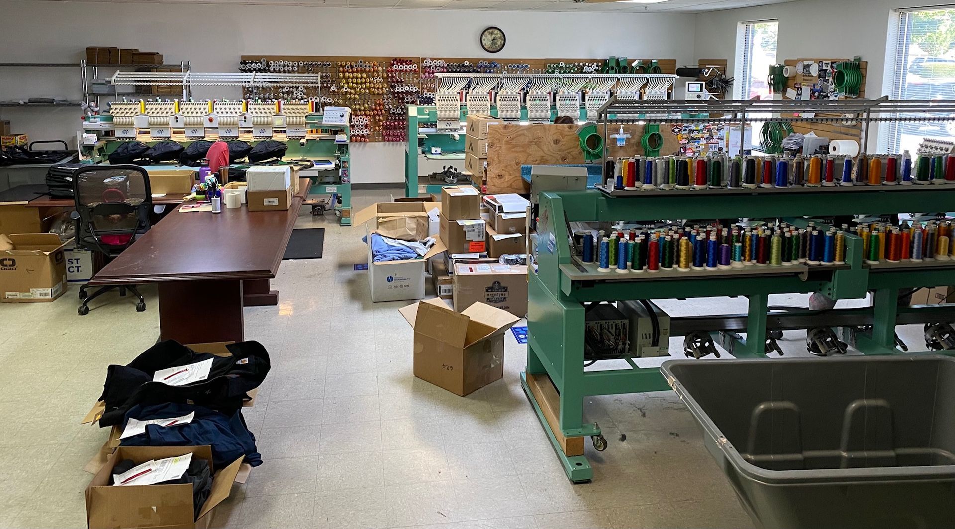 A room filled with lots of boxes and machinery