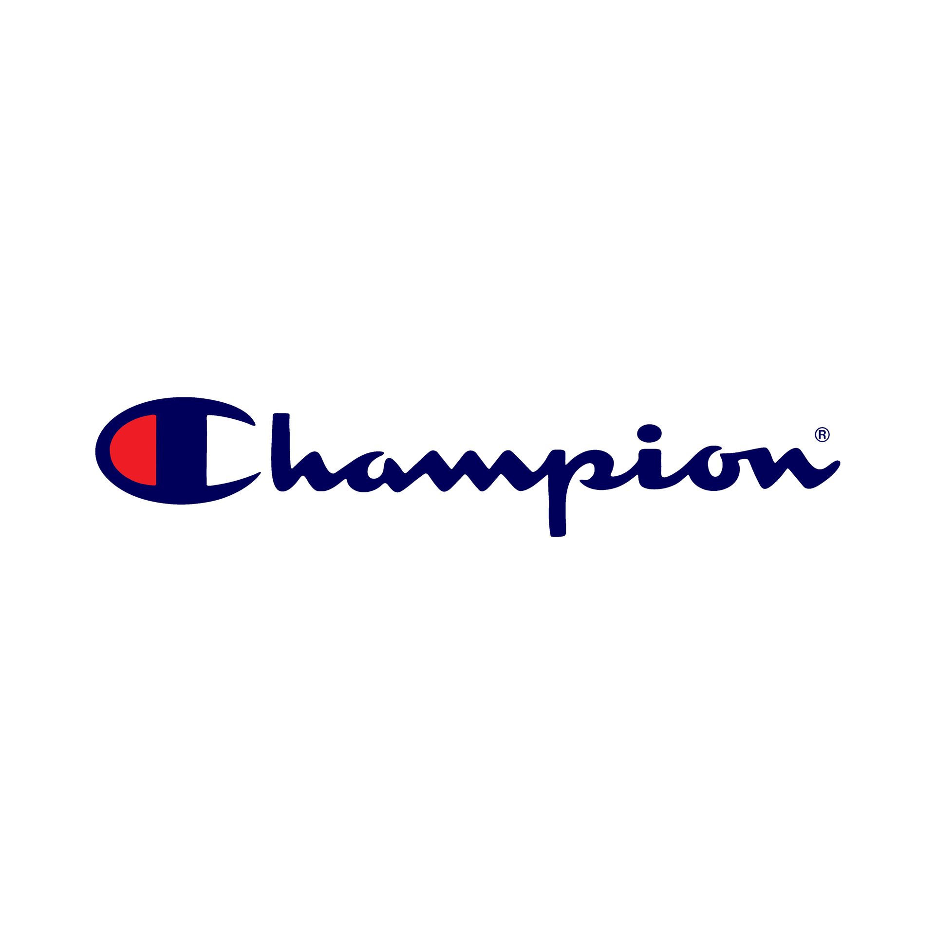The champion logo is on a white background.