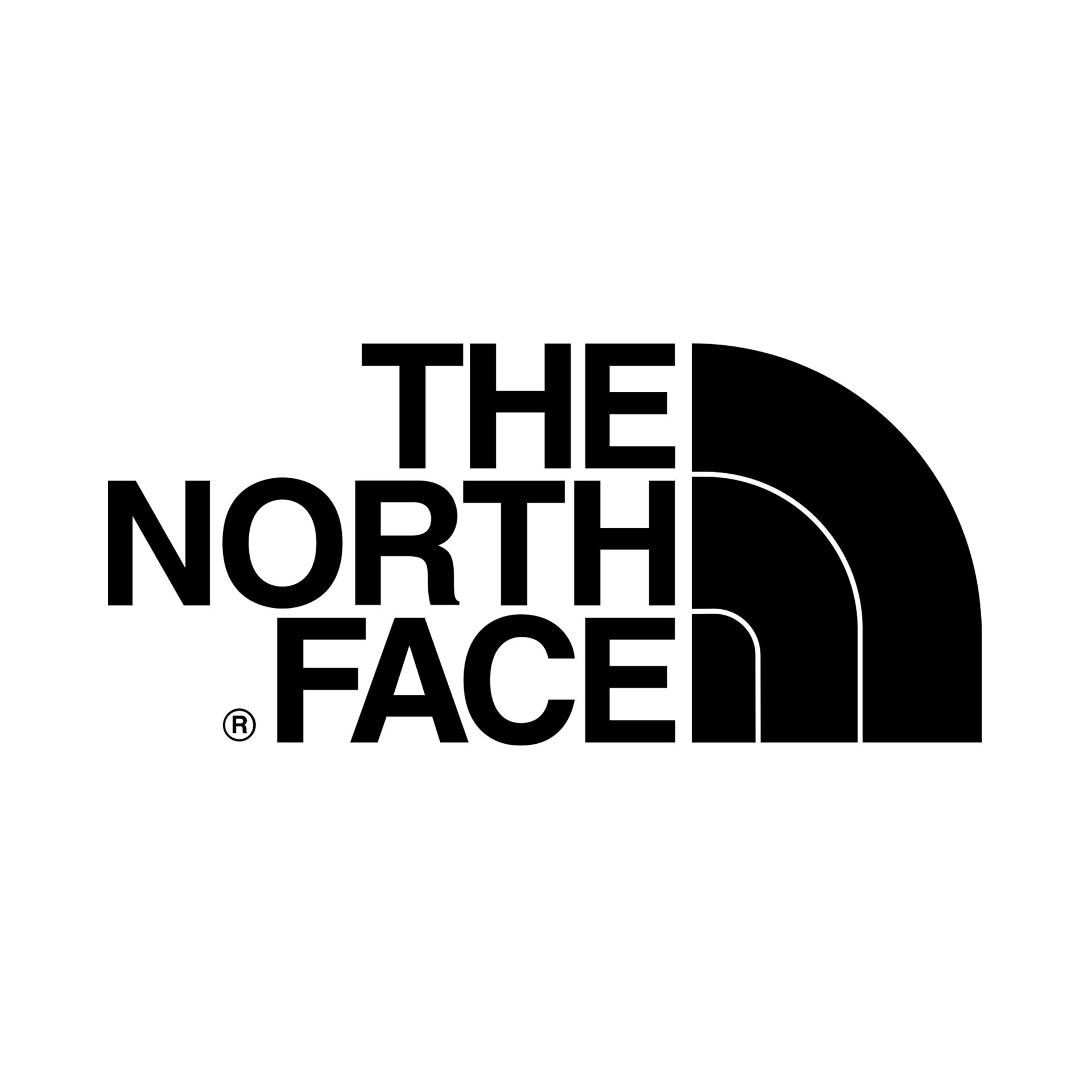 The north face logo is black and white on a white background.