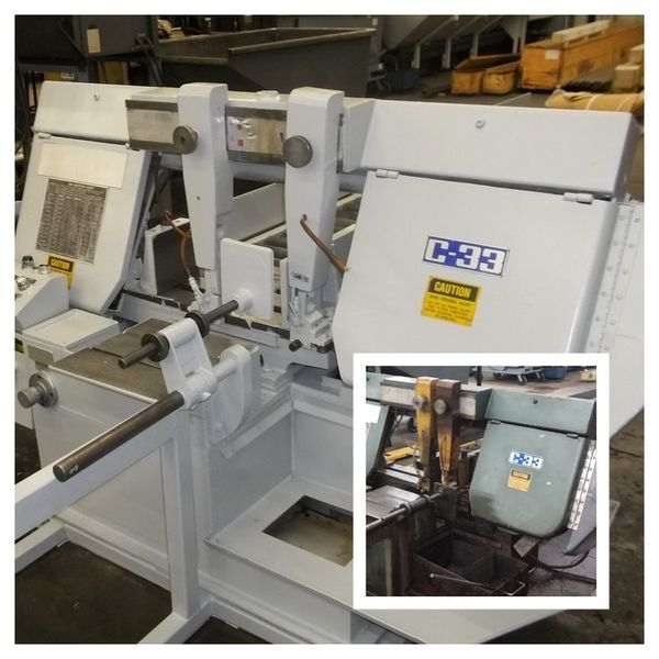 White industrial band saw machine, 