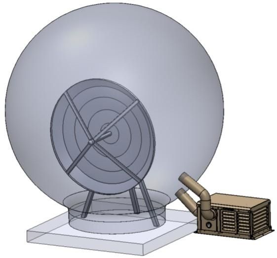 A drawing of a sphere with a target on it