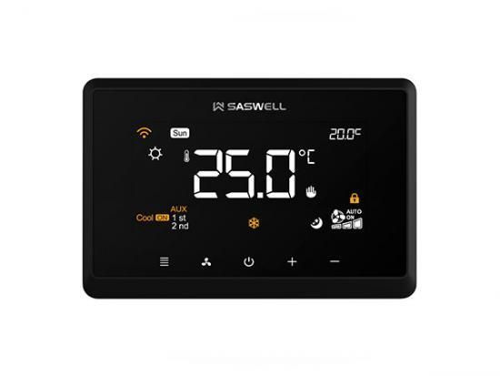 A black thermostat with a temperature of 25.0 degrees celsius