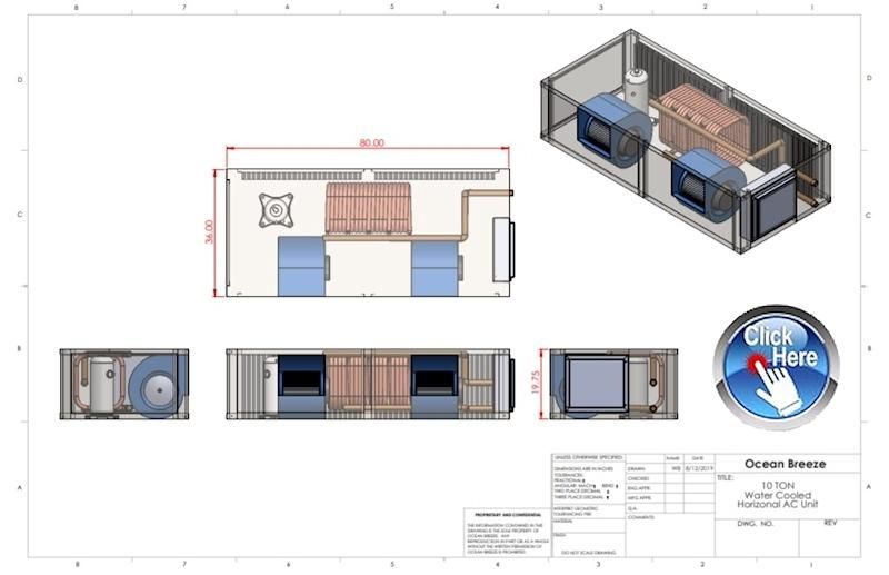 A drawing of a room with a button that says click here