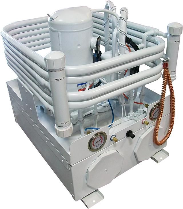 A white machine with a lot of wires coming out of it