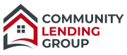 Community Lending Group logo with a house icon in red, black, and gray text