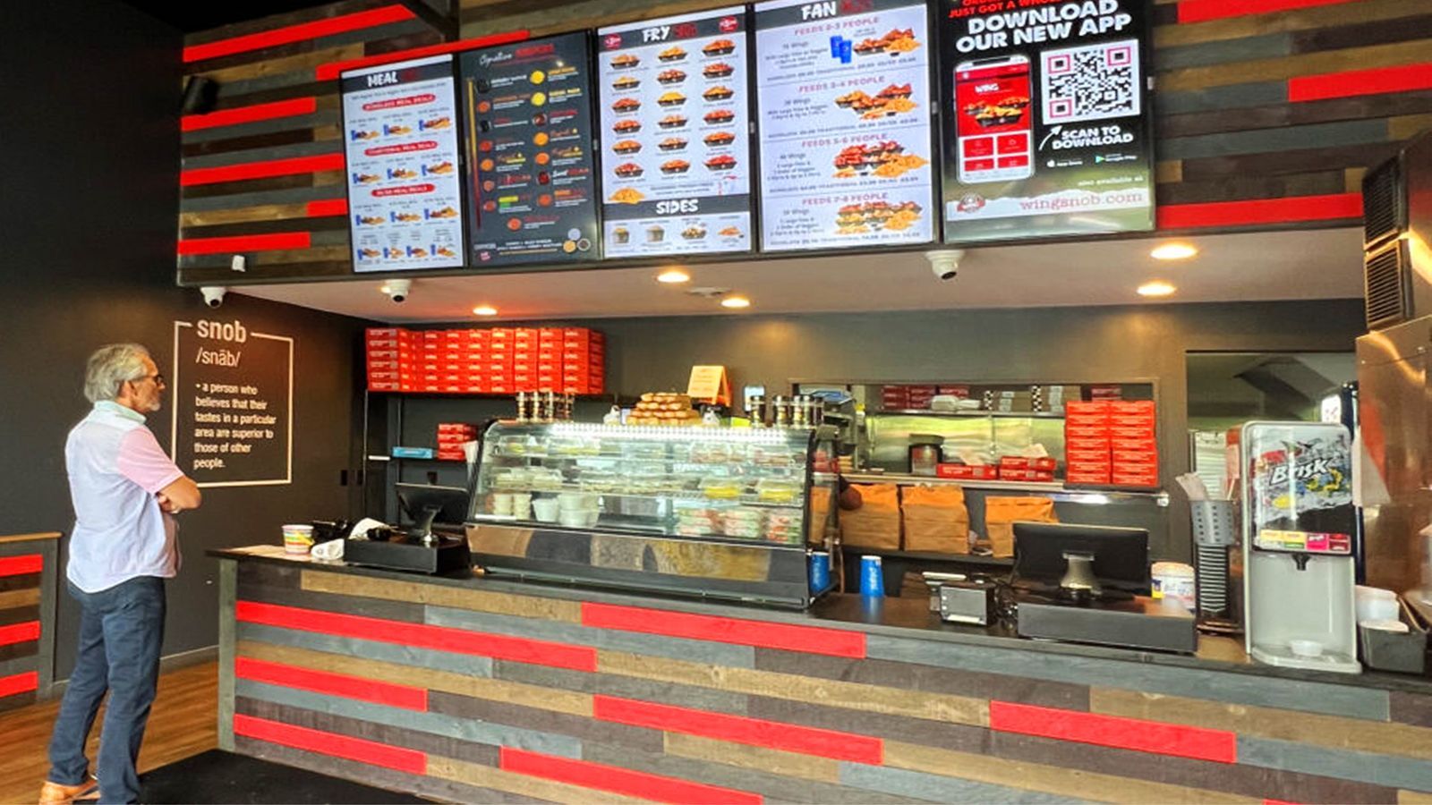 carry-out restaurant service counter