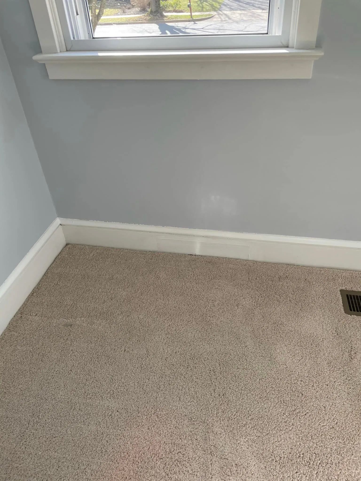repaired beige carpet