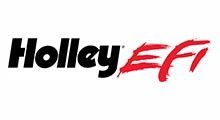 The holley efi logo is black and red on a white background.
