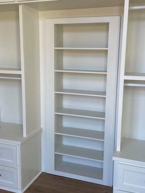 White closet shelves