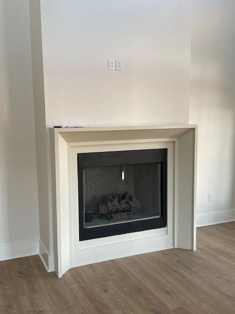 White and black fireplace