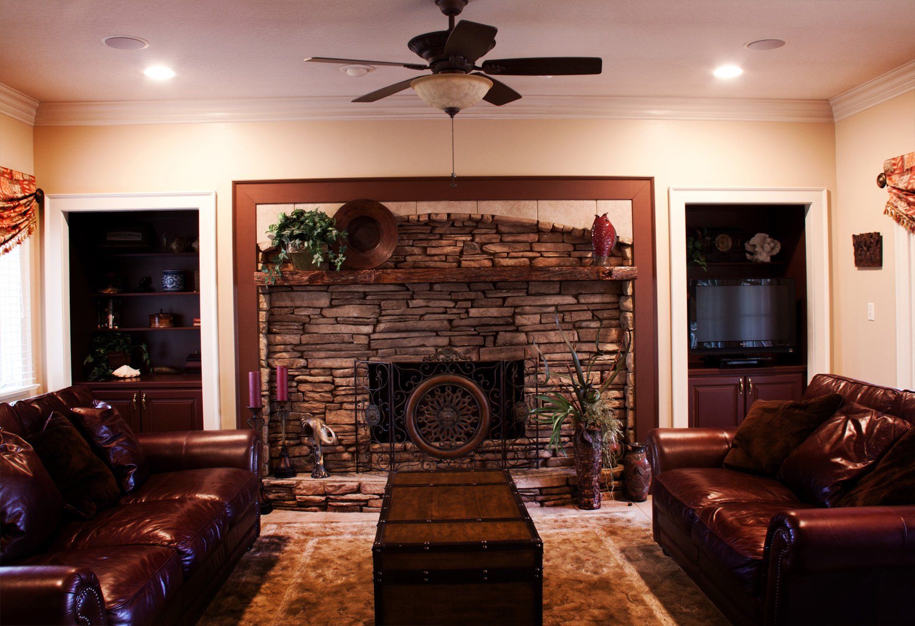 fireplace area
