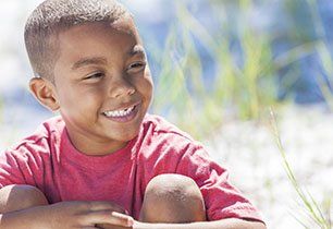 Girl looking in a mirror