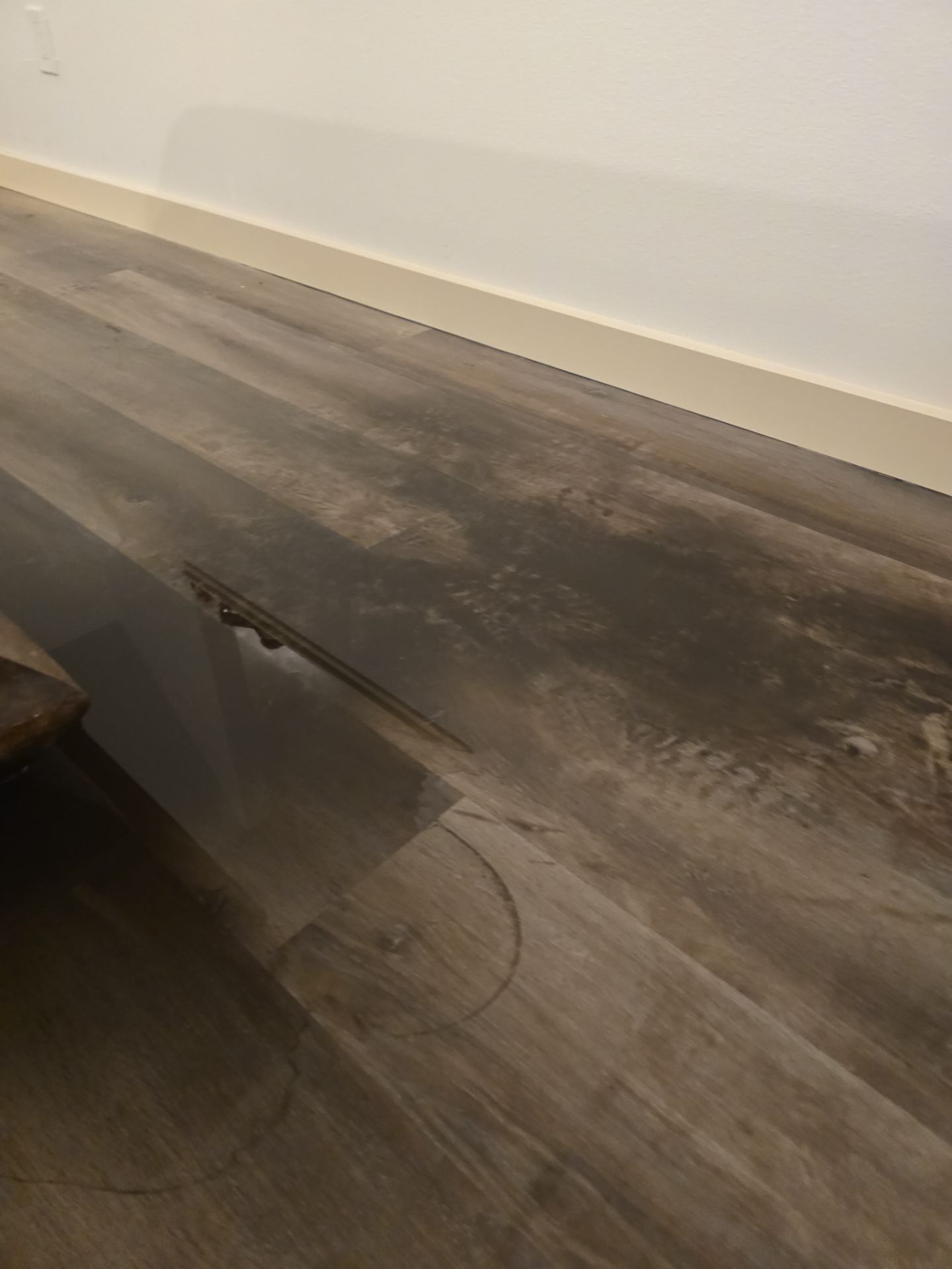 Flooded wooden floor