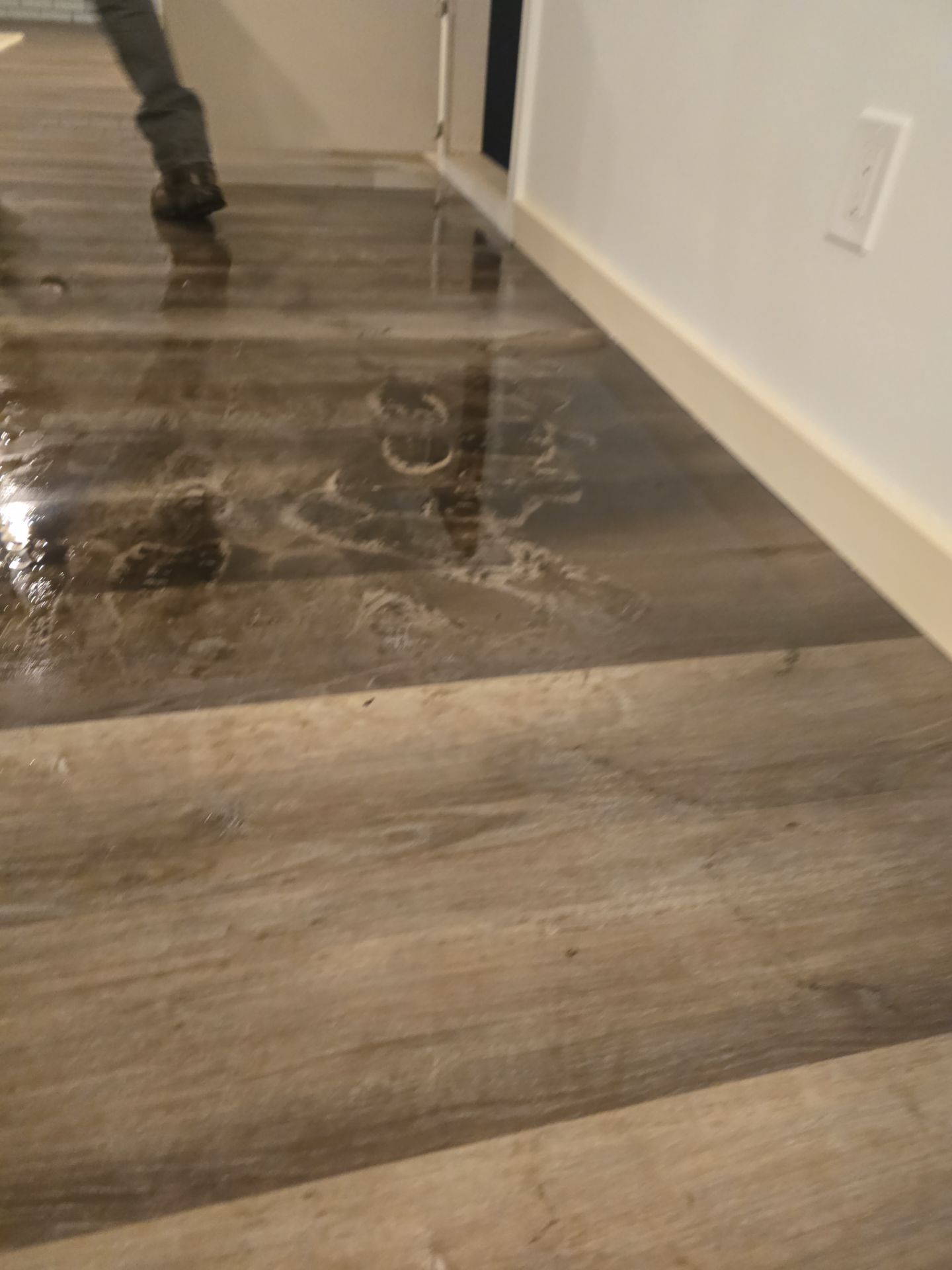 Flood water inside a home