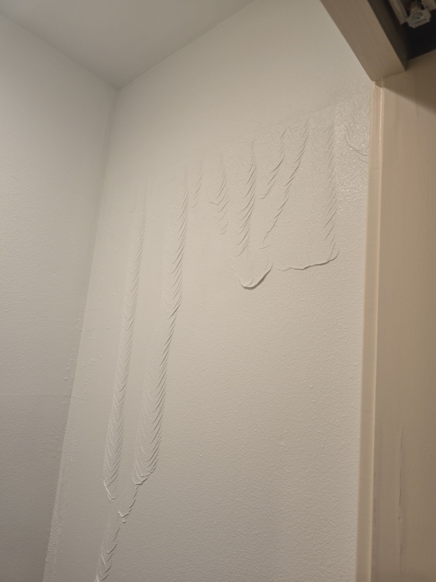 White wall with water leak
