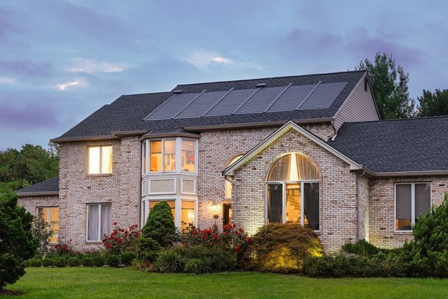 house with a gaf timberline solar roofing system installed for solar roof 