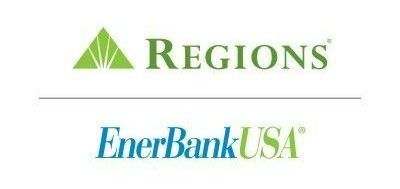 Regions Bank logo above EnerBank USA logo.