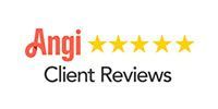 Angi client reviews logo with five gold stars