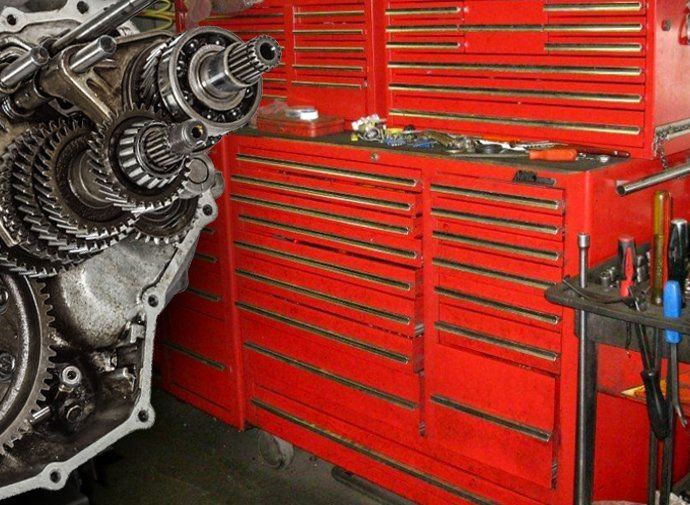 Auto repair metal tool cabinet