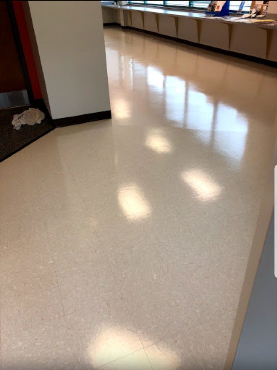 Commercial floor strip & wax after