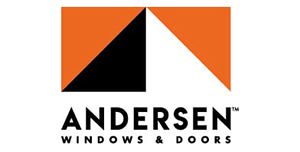 Logo for Andersen Windows & Doors: Orange, black, and white geometric shapes above the company name.