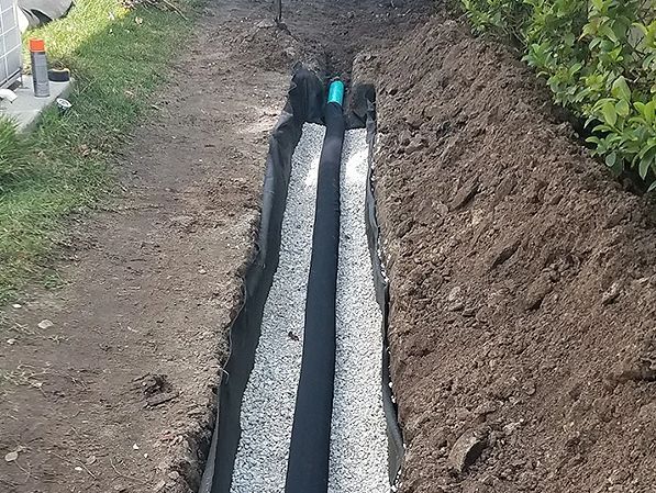 French drain system installation