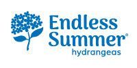 Endless Summer hydrangeas logo with blue flower icon and text on white background