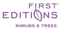 First Editions Shrubs & Trees logo in purple text on white background