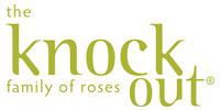 The Knock Out family of roses logo in green and orange text