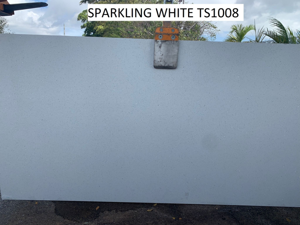 A white wall with the words sparkling white ts1008 on it.