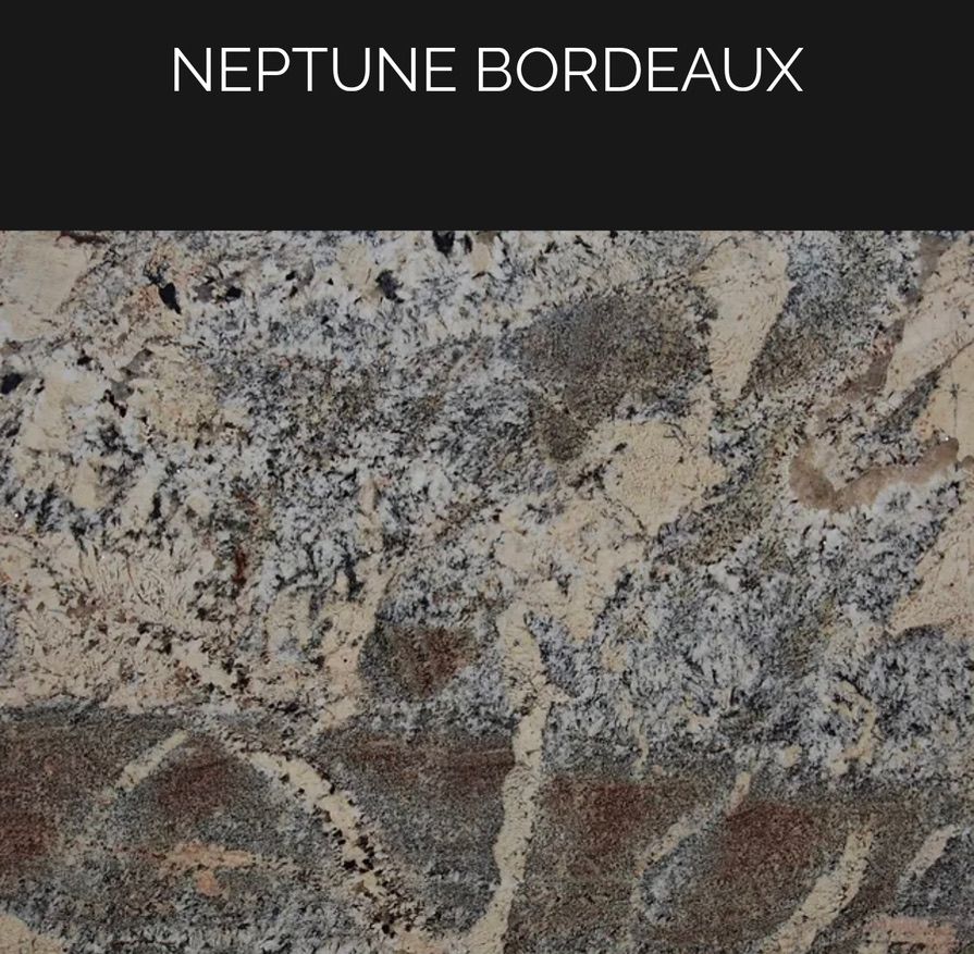 A picture of a granite counter top called neptune bordeaux.